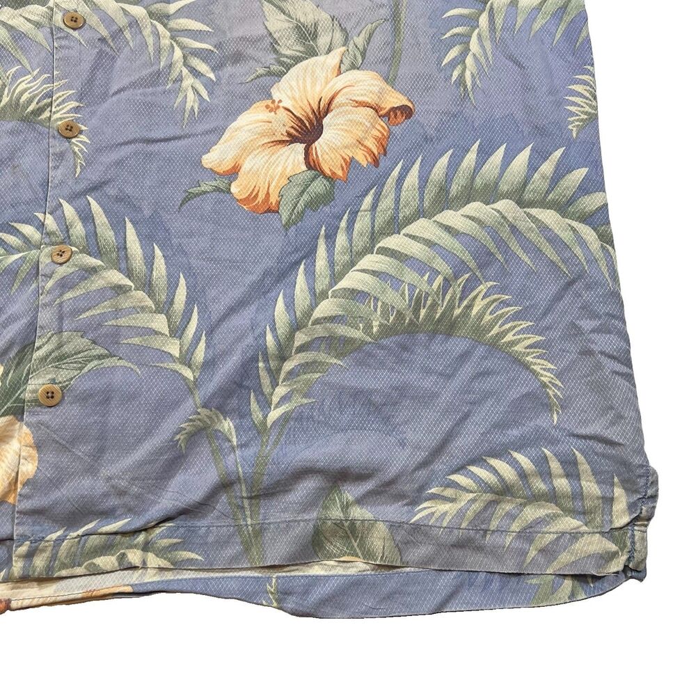 Tommy Bahama Silk Floral Tropical Hawaiin Button Up Camp Shirt Men's Size 3XT - Picture 3 of 10